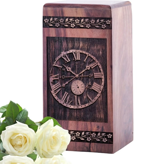 KARYLIZ Clock Wooden Urns - Adult Urns For Human Ashes Women - Urns For Human Ashes Adult Female - Urn For Ashes Adult Male - Funeral Decorations Urn - Cremation Urns For Men - Wood Burial Urns