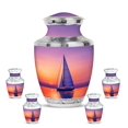 thumbnail image 1 of KARYLIZ Cremation Urns For Human Ashes - Funeral Urn for Human Ashes Adult Female - Sunset Purple & Red Small Urns for Human Ashes Keepsake - Memorial Ashes Holder for Male (Combo of 5, 10" & 3"), 1 of 2