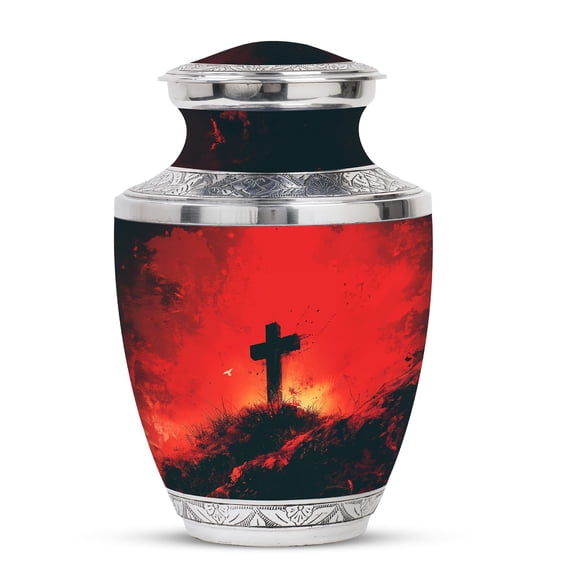 KARYLIZ Cross Cremation Urn for Human Ashes Adult Female for Funeral - Burial Or Home - Cremation for Adult Male - Funeral for Women Human Ashes - Adult Funeral for Human Ashes - 10 Inch