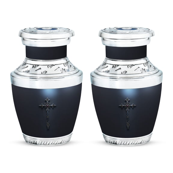 KARYLIZ Cross Urns - 3 Inch Pack of 2 Urn for Ashes Adult Female - Funeral Cremation for Adult Ashes Women - Unique Gifts for Women - Funeral for Women - Decorative Small Funeral Urns Keepsake