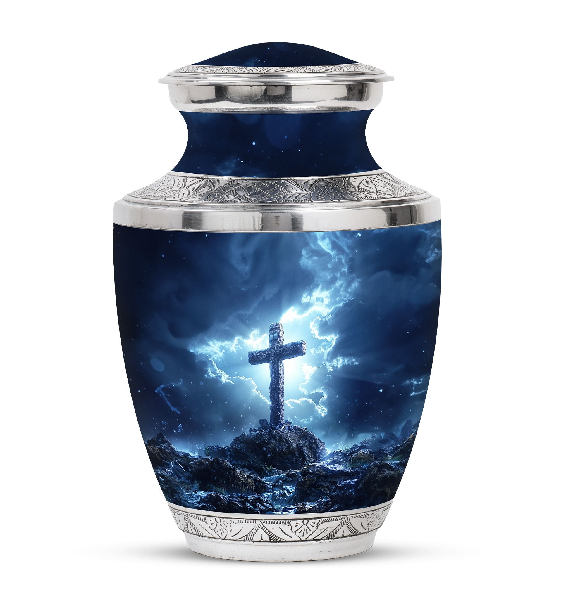 KARYLIZ Cross Urns for Ashes Adult Male - Urn for Human Ashes Adult Female - Human Urns - Funeral for Ash - Large Cremation for Mom - Cremation Funeral for Women - Urns for Ashes Adult Male 10 Inch