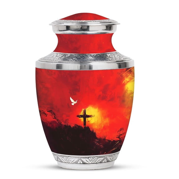 KARYLIZ Cross Urns for Human Ashes - Cremation Urn for Human Ashes - Cremation for Human Ashes Adult Man - Adult Funeral for Women - Decorative Funeral - Burial Funeral for Adult Human Ashes (10inch)