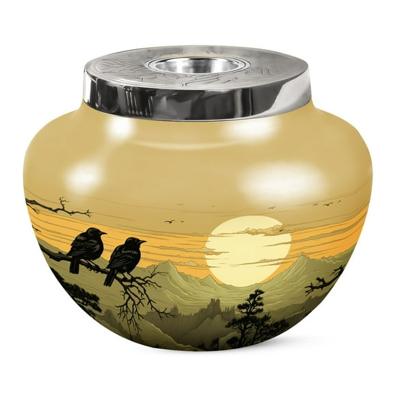 KARYLIZ Crow Urn For Mom - Cremation Containers For Humans - Memorial Ashes Large (Size - 10 INCH)