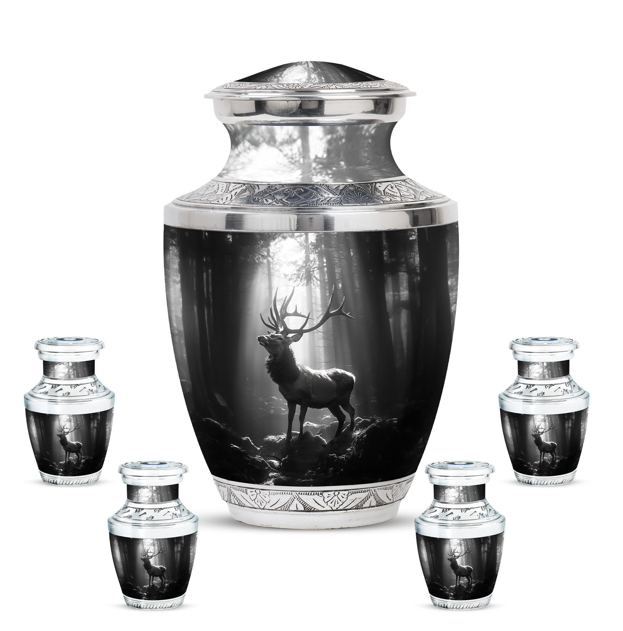 KARYLIZ Deer Burial Ashes Urn - 10 Inch & 3 Inch Cremation for Ashes Burial - Funeral for Human Ashes Husband - Cremation Adult Human Ashes - Cremation Human Ashes Funeral for Human Ashes
