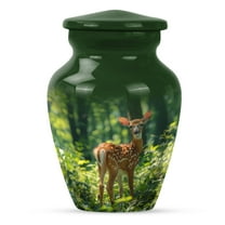 KARYLIZ Small Deer Urn - Green Cremation Urns - Funeral Unique Urns for Human Ashes Adult Female - Tiny Funeral for Human Ashes - Burial Urn for Adult Human Ashes - Burial Keepsake for Man 3 Inch