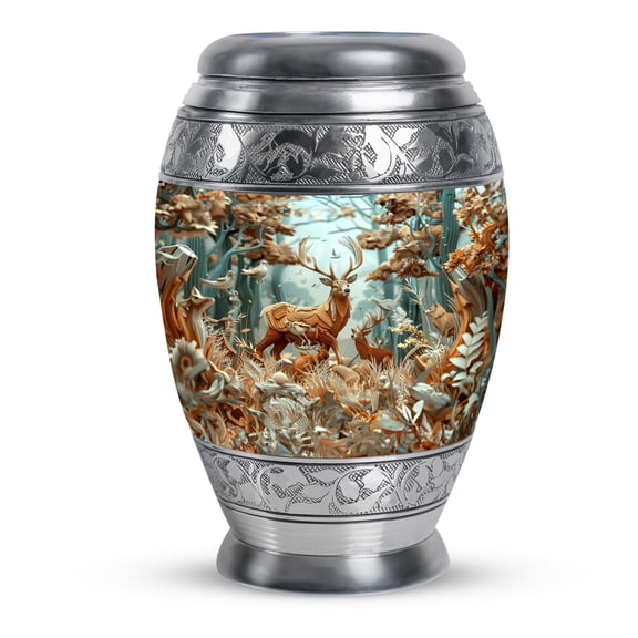 KARYLIZ Deer Urn For Ashes Adult Male - Large Urn For Human Ashes - Funeral Memorial - Urn For Adult Ashes Men & Women - Urn For Mom & Dad - Urn For Human Ashes Adult Man & Women (Size - 10inch)