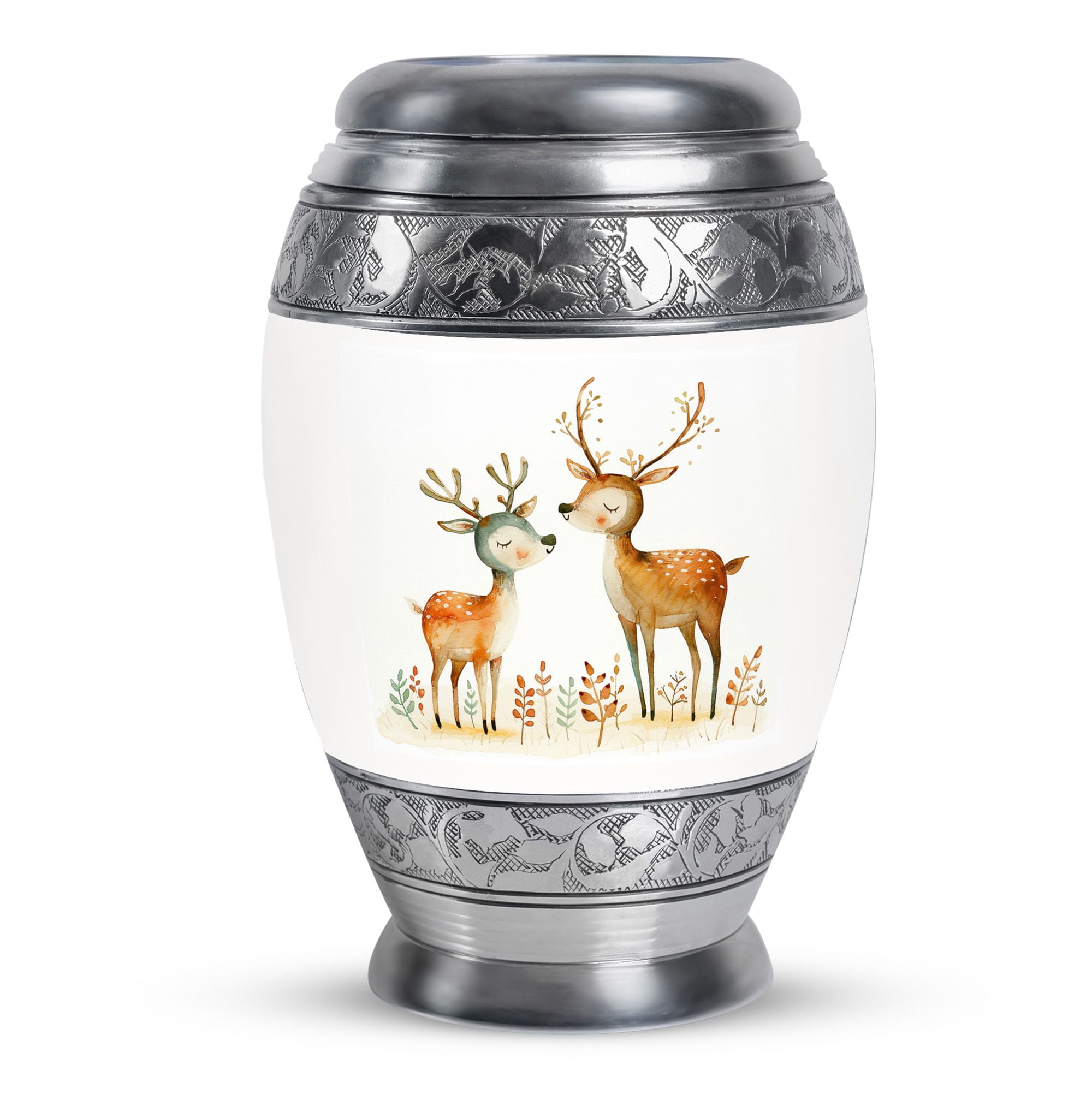 Goroly Home Hand Engraved Pewter Cremation Urn – 10 Inch Antique Silver, Cardinal Design, Holds Up To 200 Lbs, For Funeral, Burial, Or Display 5 thumbnail image