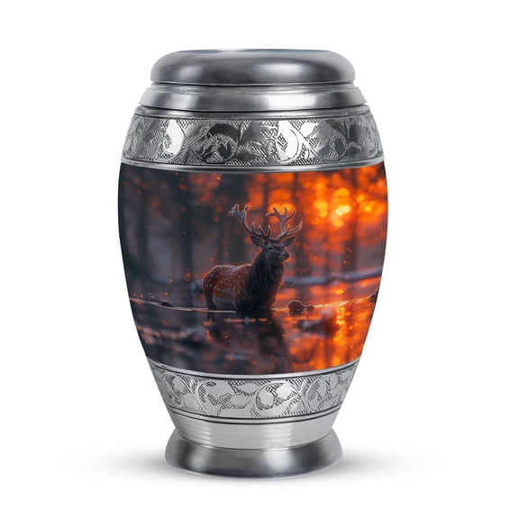 KARYLIZ Deer Urn for Ashes - Memorial Cremation Urns for Human Ashes, Large Funeral for Ashes Adult Male & Female, Burial Keepsake for Adult, Keepsakes for Human Ashes Adult Man & Women (3inch)