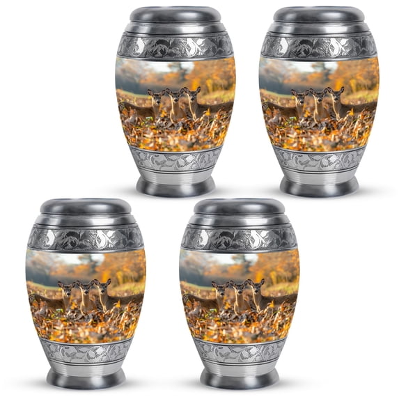 KARYLIZ Deer Urn For Ashes Adult Male - Small Urn For Human Ashes Keepsake - Cremation Urn For Female - Keepsake Urn for Mom & Dad - Cremation Urn for Adult Ashes Women (3 Inch, Pack of 4)