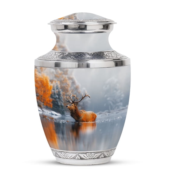 KARYLIZ Deer Urns Ashes - Human Remains Urn - Cremation for Ashes Adult Male - 10 Inch - Large Cremation for Ashes Burial - Funeral for Adult Ashes Women - Funeral for Men Urns for Husband And Wife