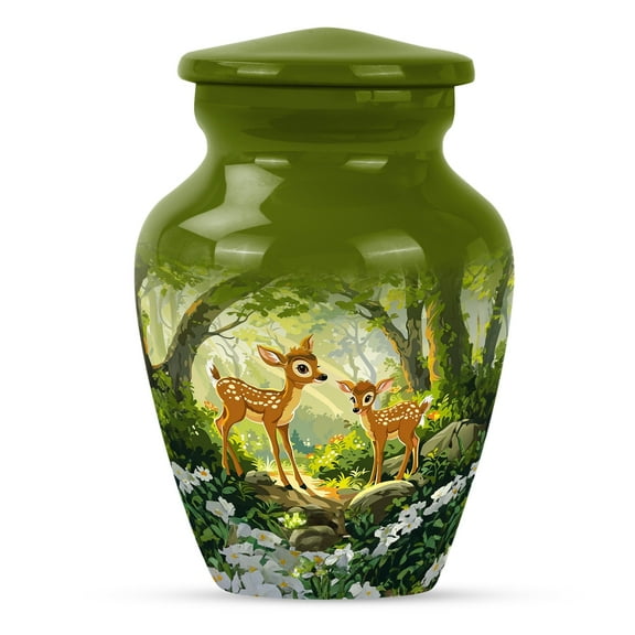 KARYLIZ Deer Urns For Human Ashes - Green Cremation Urn Human Ashes - Small Adult Funeral for Human Ashes Women - Memorikal Funeral Ashes Keepsake - Cremation Decorative Urn for Mom 1 Pcs 3 Inch