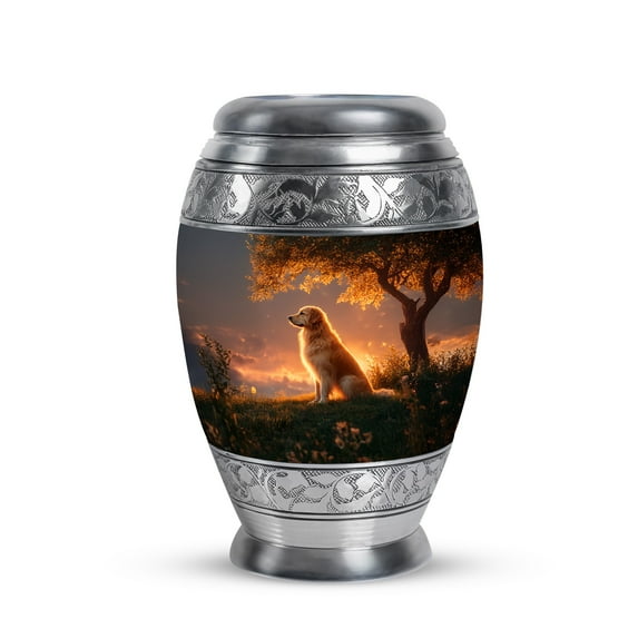 KARYLIZ Dog Urns - Funeral Urns for Adult Ashes Women - Green Small Funeral Memorial Urn for Male & Female - Forest Cremation Keepsake for Mom & Dad - Small Decorative Urn for Men 3 Inch