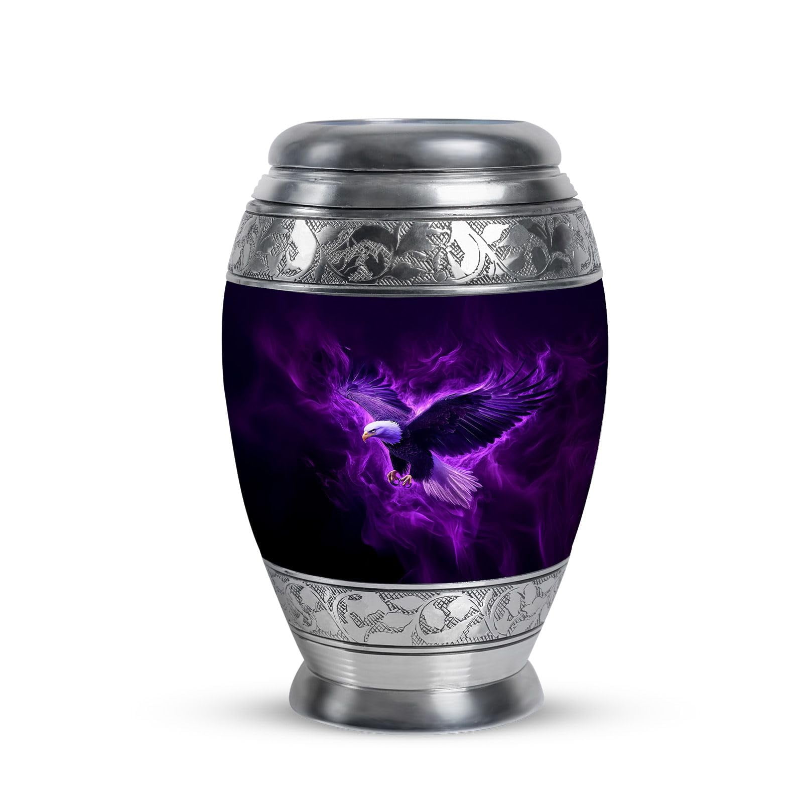 KARYLIZ Eagle Miniature Decorative Urns for Female - Purple Small Funeral Urns for Human Ashes - Memorial Keepsakes for Dad - Mini Keepsake for Mom - Eagle Urn for Ashes Adult Male Father 3 Inch