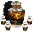 thumbnail image 1 of KARYLIZ Eagle with Rain Clouds Urn For Ashes Adult Male & Female - Keepsake Mini Urns, Cremation Urns for Human Ashes, Funeral Decorative Urn For Women & Men (Combo Of 10" & 3" Pack Of 5), 1 of 2