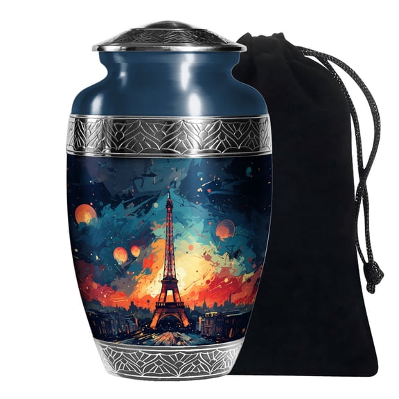 KARYLIZ Eiffel Tower Cremation Urns For Adult Ashes Female Large Funeral Urn For Male 10 Inch