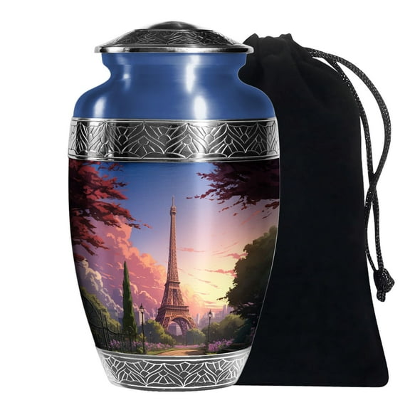 KARYLIZ Eiffel Tower Funeral Urns For Human Ashes Man Son Large Urn For Adult Woman 10 Inch