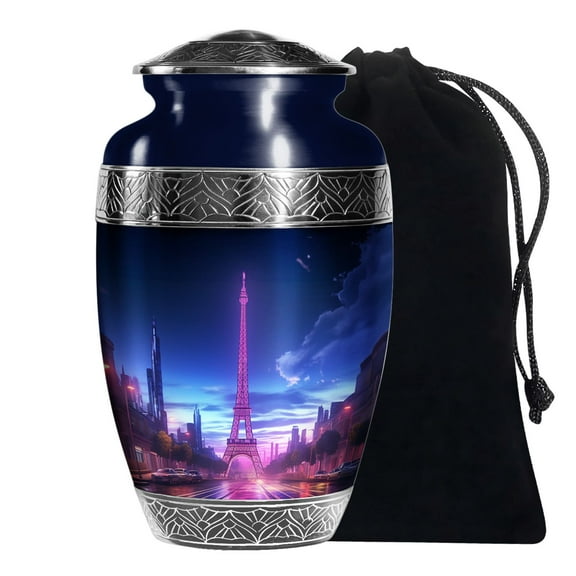 KARYLIZ Eiffel Tower Large Unique Urns For Adult Man Ashes Decorative Urn For Woman 10 Inch