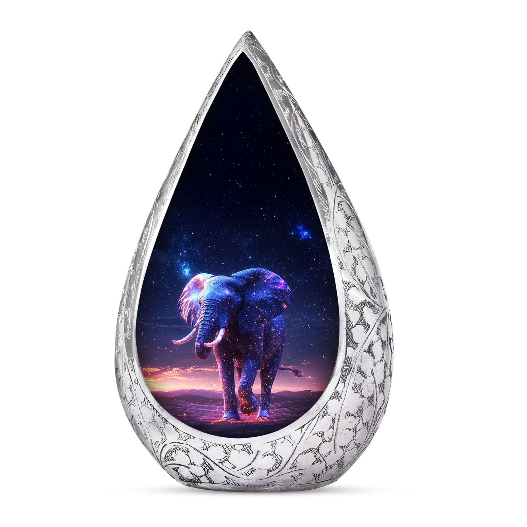 KARYLIZ Elephant Little Urns for Adult Humans - Blue Urn for Ashes for Women Small - Cremains Funeral Mini Keepsake for Adults - Cremation Keepsakes Funeral Urns for Adult Ashes Men & Women 3 Inch