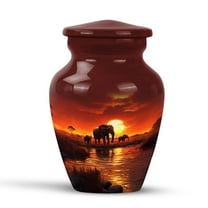 KARYLIZ Elephant Urns for Ashes Adult Male - Sunset Burial Urn - Elephant Family Urns for Human Ashes Adult Female Cremation - Memorial Small Ash Urn for Human