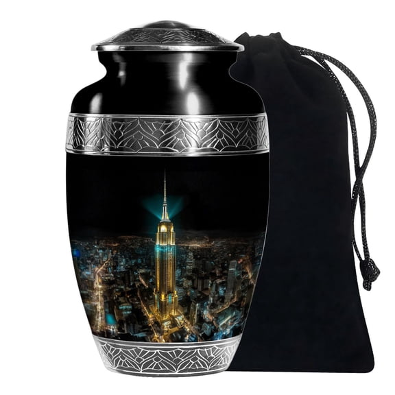 KARYLIZ Empire State Human Urns For Adult Ashes Man Large Decorative Urn For Woman 10 Inch