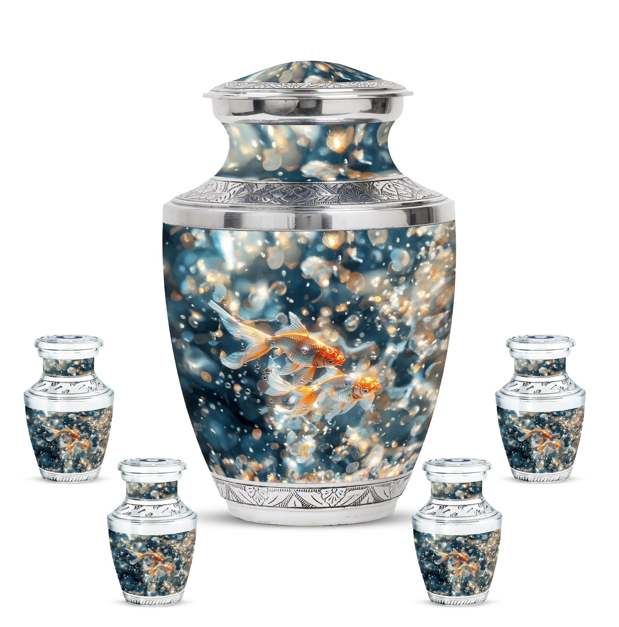 Urns UK Burford Pearl – Metalen Asurn (3,4L, Messing, Schroefdeksel, Tot 91kg Lichaamsgewicht)