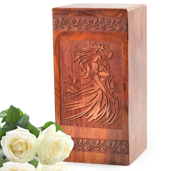 KARYLIZ Flamenco Dancer Wooden Urn For Ashes Adult Male - Cremation Boxes For Human Ashes - Creamation Urns - Cremation Urns For Men - Uniques For Ashes - Wooden Boxes 10 Inch