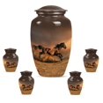 thumbnail image 1 of KARYLIZ Horse Urn for Human Ashes - Brown Set of 5 Mini Keepsakes - Small Urns for Adult Male & Female - Memorial Urn for Adult Female - Mini Funeral Memorial - Urn For Ashes For Women (10" & 3"), 1 of 2