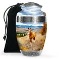 thumbnail image 1 of KARYLIZ Horse Urn&nbsp;for Ashes Adult Male - Blue Funeral Cremation Urns For Human Ashes Adult Man - Burial Urn for Women - Funeral Urns for Decorative - Memorial for Mom & Dad - Large 10 Inch, 1 of 2