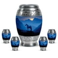 thumbnail image 1 of KARYLIZ Horse Urns - Urns For Human Ashes Adult Male - Keepsake Urns For Human Ashes - Blue Adult Funeral for Human Ashes Women - Cremation Urn for Human Ashes (Combo 10 Inch & 3 Inch, Pack of 5), 1 of 2