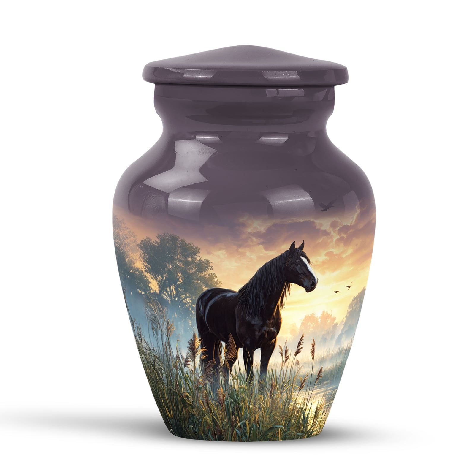 KARYLIZ Horse Urns&nbsp;for Human Ashes - Small Grey Cremation Urns For Adult Ashes Women - Funeral Keepsake Urns For Male & Female - Decorative Urn For Mom - Burial Memorial For Dad 3 Inch