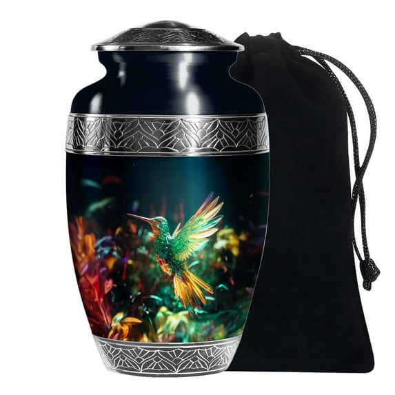 KARYLIZ Humming Bird Cremation Urn For Ashes Adult Male & Female - Memorial Ashes Holder For Adults - Cremation Urns For Men - Decorative Funeral Urns For Human Ashes - Burial Urns 10 Inch