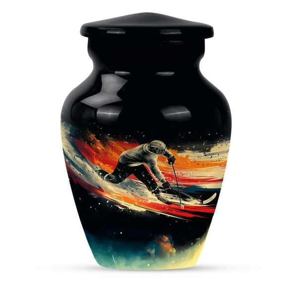 KARYLIZ Ice Hockey Urns For Human Ashes - Black Urn For Ashes For Women - Small Keepsakes Urn for Adult Male - Ash Holders for Human Ashes - Decorative Urns For Human Ashes Adult Female 3 Inch