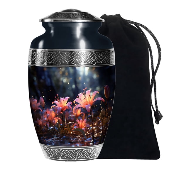 KARYLIZ Lily Flower Human Urns For Adult Ashes Male Large Unique Urn For Female Mom 10 Inch