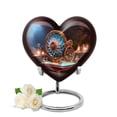 thumbnail image 1 of KARYLIZ Lotus Heart Shaped Urns For Human Ashes Adult Man - 3 Cubic Inches - Burial Urn Keepsakes For Human Ashes, Funeral Urn For Women Mom - Cremation For Men, Urn For Burial In Ground 3 Inch, 1 of 7