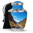 thumbnail image 1 of KARYLIZ Maammoth Urn for Ashes Adult Male - Canyon Urns for Human Ashes Adult Female - Cremation Urn Large - Blue Funeral Urns for Human Ashes Adult Male - Large Decorative- Velvet Bag (Size -10Inch), 1 of 7