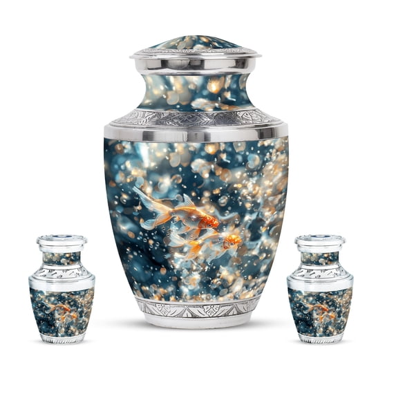 KARYLIZ Mini Fish Urns For Human Ashes – Urns For Human Ashes Adult Man – Green Funeral & Burial Urn for Ashes – Memorial Gift for Father & Mother