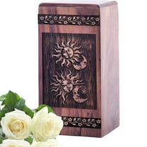 KARYLIZ Moon Phases Wooden Urns For Human Ashes Adult - Urn For Ashes Adult Male - Wooden Urn Box - Cremation Urn For Ashes Adult Male - Burial Urns For Ashes For Women - Wood Box - Funeral Urn
