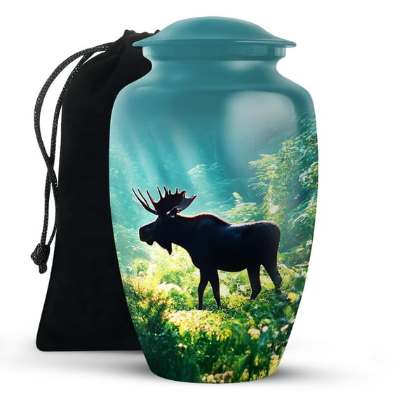 KARYLIZ Moose Urns For Human Ashes Adult Female / Male - Cremation Urns for Human Ashes - Moose Burial Urn for Man / Women - Memorial Gift for Father Mother