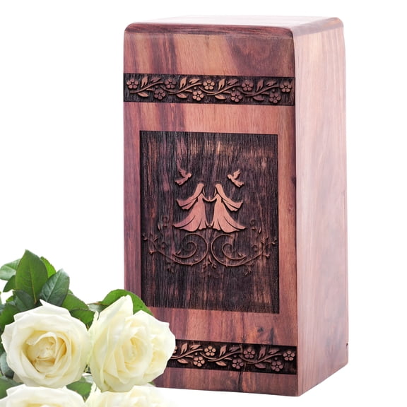 KARYLIZ Mother Merry Wooden Urns Serene Memorial Urn - Cremation Companion Urns - Adult Cremation Urns - Ashes Urns Human Remains For Peaceful Rest Large Urns