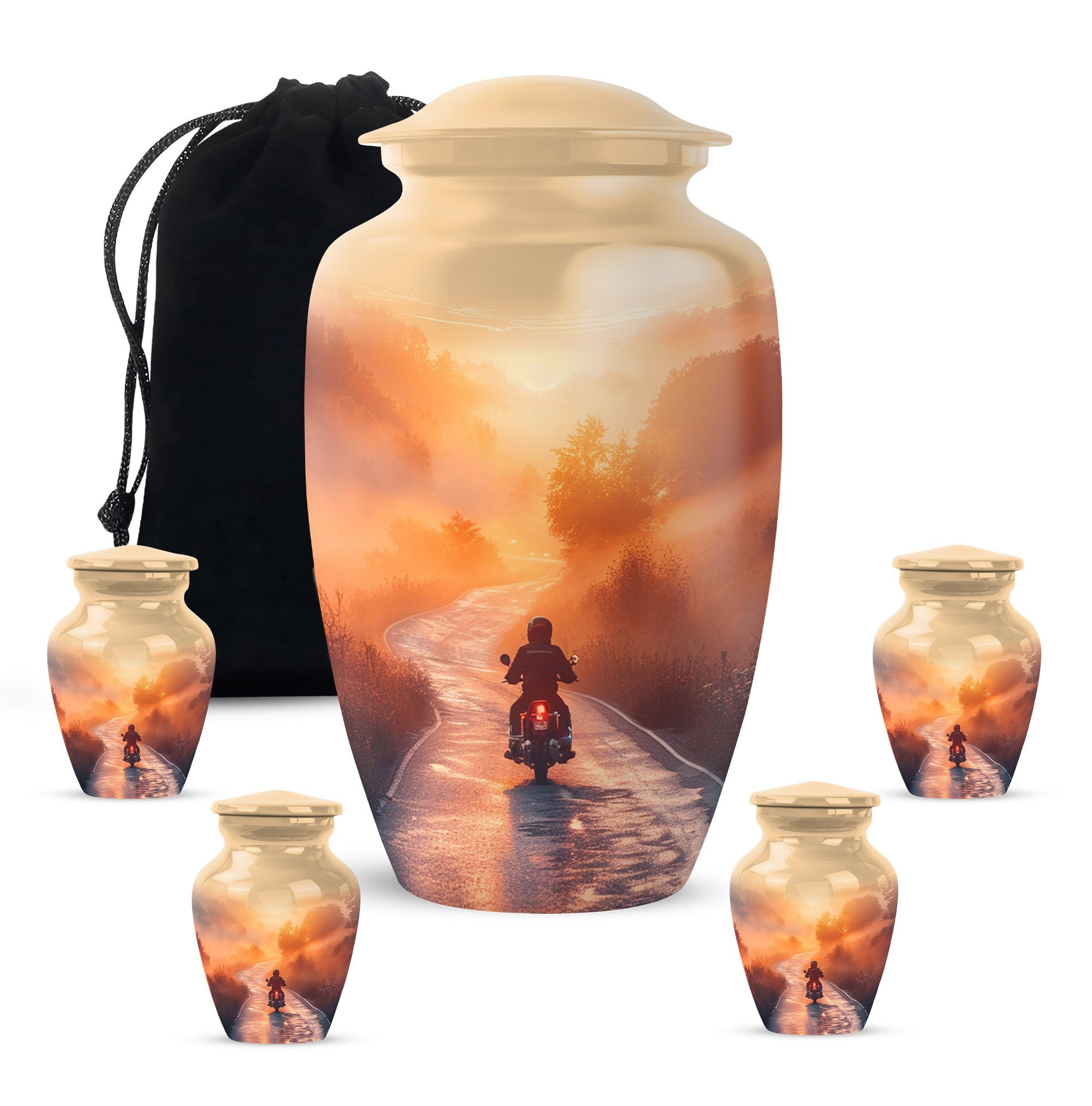 KARYLIZ Motorcycle Riding Funeral Urns For Human Ashes Adult Man, Cremation Urn Ash, Decorative Urns for Funeral & Burial Human Adult Remains, Memorial Gift for Grandfather