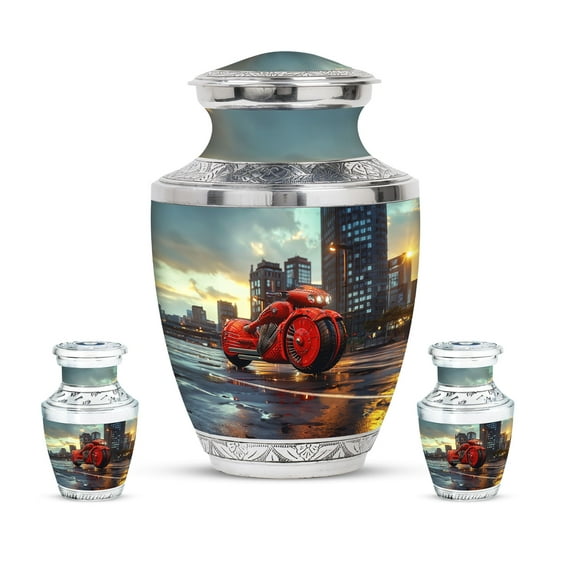 KARYLIZ Motorcycle Urns&nbsp;For Human Ashes – Small Urns For Human Ashes Keepsake – Blue Cremation Urn Ash – Decorative & Memorial for Funeral & Burial Remains
