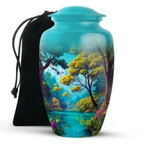 KARYLIZ Mountain Cremation Urns For Human Ashes - Blue Urn For Human Ashes Adult Male - Dad Burial Urns for Women & Men - Large Decorative Urn for Female