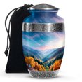 thumbnail image 1 of KARYLIZ Mountain Funeral Cremation Urns For Women - Large Blue Urns For Human Ashes Adult - Sunset Burial Urn For Man - Decorative Urn For Male & Female - Cremation For Mom & Dad (Large, 10 Inch), 1 of 7