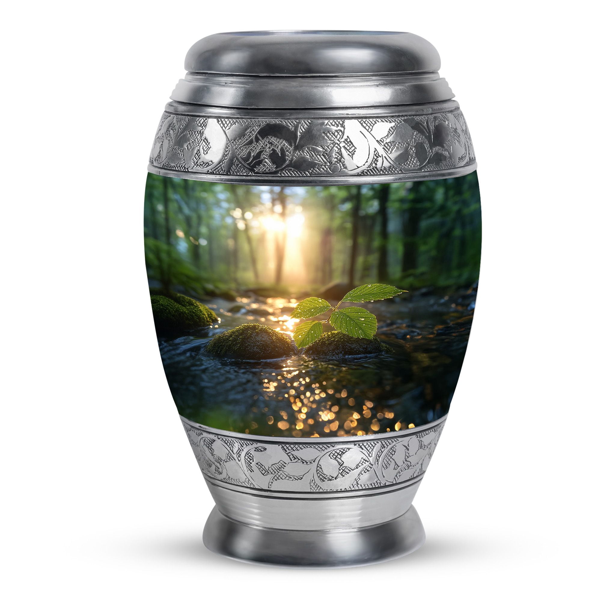 KARYLIZ Nature Funeral Urns For Adult Ashes Women - Large Funeral Urn for Cremation Urns For Human Ashes Adult Man - Black Ash Urns For Male & Female