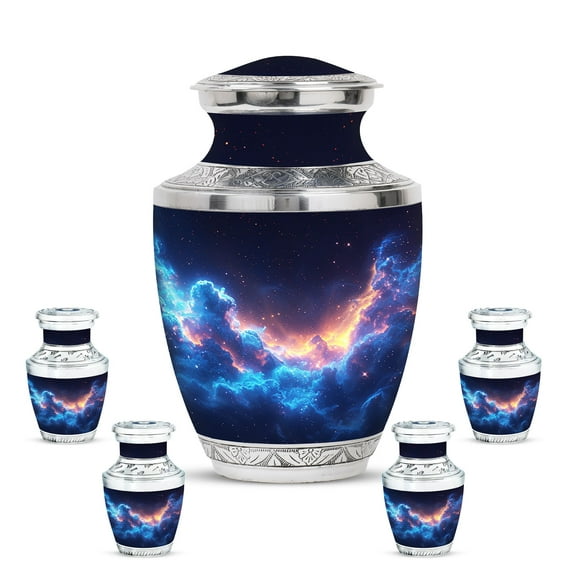 KARYLIZ Nebula Galaxy Small Galaxy Urn - Cremation Keepsakes For Ashes - Small Urns For Ashes Set Of 4 - Funeral for Human Ashes Adult Man - Cremation Urn for Female& Male