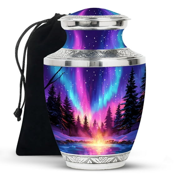 KARYLIZ Northern Lights Urns&nbsp;For Human Ashes, Cremation Urn for Ashes, Large Decorative Urns for Male and Female, Memorial Gifts for Family, Human Remains Urn, Funeral and Burial Urns, 10 Inch