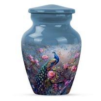 KARYLIZ Peacock in Blooming Garden Urns For Human Ashes Adult Female - Funeral Memorial Urns for Human Ashes Keepsake - Small Keepsake Funeral for Male - Mini Decorative Urn for Mom & Dad 3 Inch