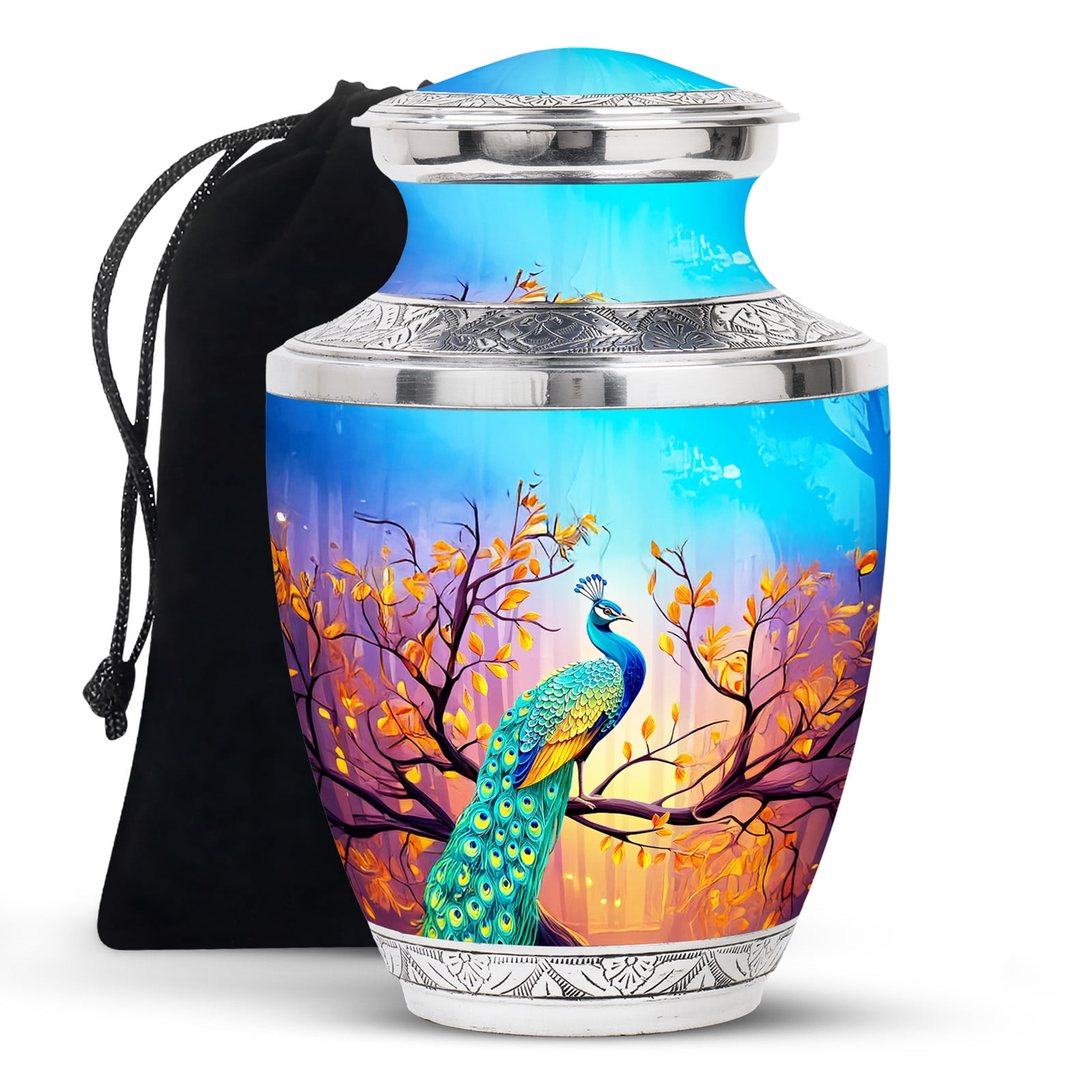 KARYLIZ Peacock Urn For Ashes For Women - Blue Cremation Urn For Female ...