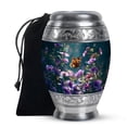 thumbnail image 1 of KARYLIZ Petunia Cremation Urn - 10 Inch - Butterfly Urn for Ashes Adult Male - Large Funeral & Burial Urns for Male & Female - Purple Flowers Burial Cremation Urns for Human Ashes - Funeral for Women, 1 of 7
