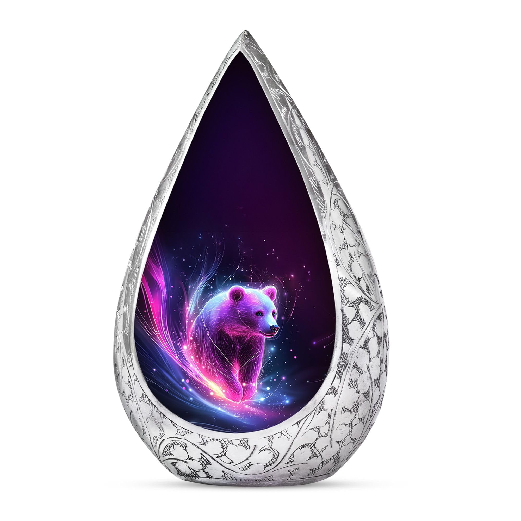 KARYLIZ Purple Bear Miniature Funeral Urns for Women - Small Ash Urn for Female - Cremation Keepsake Urn Adult Human Ashes 3 Inch Cremation Urns for Adult Ashes Women - Little Keepsake Urns for Dad
